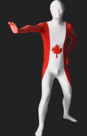 Drapeau du Canada morph suit combi intégrale élasthanne lycra unisexe zentai