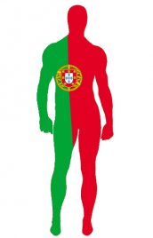 Drapeau du Portugal élasthanne lycra costume seconde peau