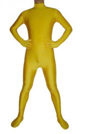 Jaune spandex lycra catsuit (Sans la cagoule ni des gants)