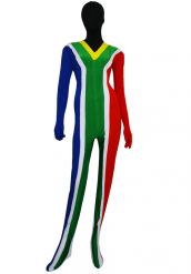 Drapeau de l'Afrique du Sud costume seconde peau