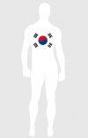 Drapeau de la corée du sud élasthanne lycra costume seconde peau