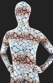 Brun fissure rocher élasthanne lycra unisexe déguisement seconde peau