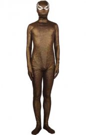 Bronze brillant zentai nouveau matière avec des lunettes de spiderman