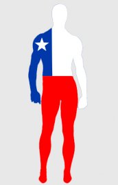 Drapeau du Chili élasthanne lycra combinaison intégrale