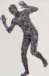Léopard déguisement seconde peau noir blanc velours épais combinaison intégrale zentai