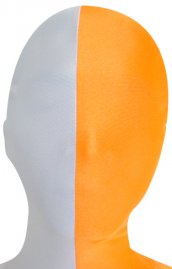 Divisé seconde peau masque blanc orange