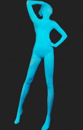 Bleu glacier combinaison intégrale unisexe spandex lycra costume seconde peau