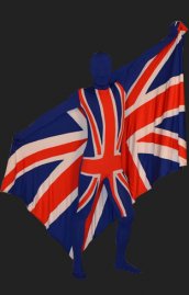 Combinaison lycra Union Jack morph suit drapeau englais intégré