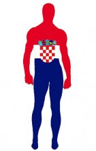 Drapeau de la Croatie élasthanne lycra zentai seconde peau Drapeau de la Croatie élasthanne lycra zentai seconde peau