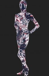 Abstrait multicouleur combinaison intégrale élasthanne lycra unisexe déguisement seconde peau