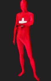 Drapeau de la Suisse morph suit élasthanne lycra zentai seconde peau