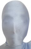 Argent bleu seconde peau masque spandex lycra cagoule