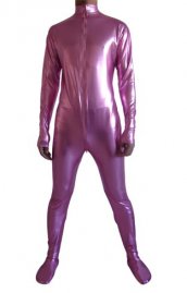 Déguisement rose brillant effet métallique catsuit (Sans la cagoule ni les gants)