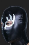 Noir argent flame masquerade seconde peau cagoule
