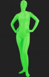 Bourgeon vert combi intégrale lycra spandex soie unisexe déguisement seconde peau