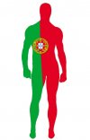 Drapeau du Portugal élasthanne lycra costume seconde peau