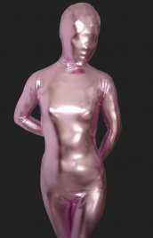 Rose déguisement seconde peau unisexe brillant effet métallique zentai