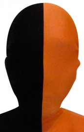 Divisé seconde peau masque noir orange