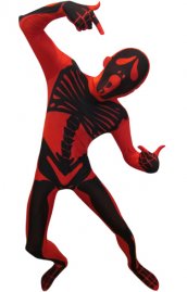 Rouge Screaming crane squelette déguisement seconde peau
