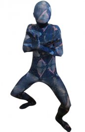 Ciel abstrait déguisement seconde peau bleu rose élasthanne lycra combinaison intégrale zentai