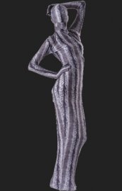 Purple foncé serpent motif élasthanne lycra unisexe déguisement seconde peau
