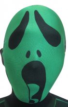 Crane de crier noir vert lycra cagoule