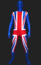 Union Jack morph suit Royaume-Uni morph suits élasthanne lycra zentai  Union Jack morph suit Royaume-Uni morph suits élasthanne lycra zentai