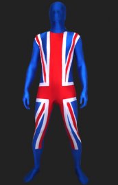 Union Jack morph suit Royaume-Uni morph suits élasthanne lycra zentai