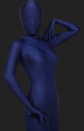 Bleu marine foncé intégrale lycra spandex unisexe costume seconde peau