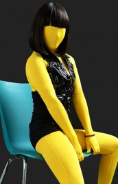 Jaune citron combi intégrale unisexe modal costume seconde peau