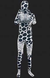 Noir blanc bulle élasthanne lycra unisexe déguisement seconde peau