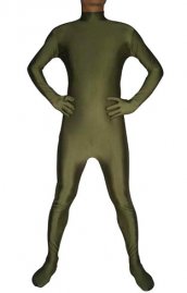 Vert militaire spandex lycra catsuit (Sans la cagoule ni des gants)