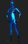 Blue noir effet métallique combi intégrale déguisement zentai