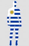 Drapeau de l'Uruguay élasthanne lycra zentai suit