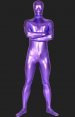 Purple déguisement seconde peau brillant effet métallique zentai