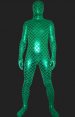 Vert ripple motif brillant métallique combinaison intégrale déguisement seconde peau