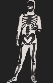 Squelette déguisement seconde peau noir blanc élasthanne Lycra combi intégale