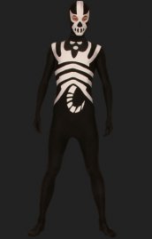 Méchant scorpion blanc noir lycra unisexe déguisement seconde peau