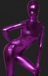 Fushia déguisement seconde peau monochrome brillant effet métallique zentai