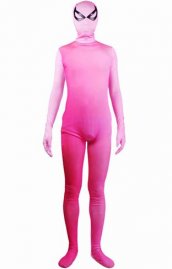 Rose dégradé élasthanne lycra déguisement zentai ouverture pour les yeux