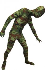 Camouflage vert brun élasthanne lycra seconde peau