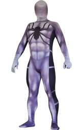 Purple noir motif 3d muscle combinaison intégrale seconde peau