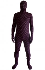 Purple Polka points unisexe élasthanne lycra déguisement seconde peau