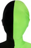 Divisé seconde peau masque noir vert
