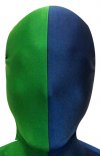 Divisé seconde peau masque vert bleu