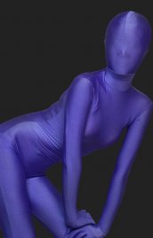 Purple bleu combinaison intégrale lycra spandex unisexe costume seconde peau