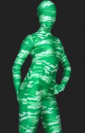 Camouflage unisexe lycra élasthanne combi intégrale seconde peau(vert clair)