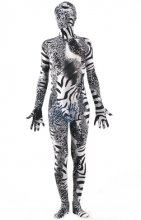 Noir zèbre léopard élasthanne lycra déguisement seconde peau