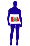 Drapeau du Costa Rica élasthanne lycra costume intégral