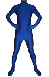 Bleu royal spandex lycra catsuit combi sans cagoule